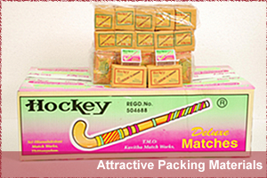 Attractive Packings of match boxes, Hockey Brand